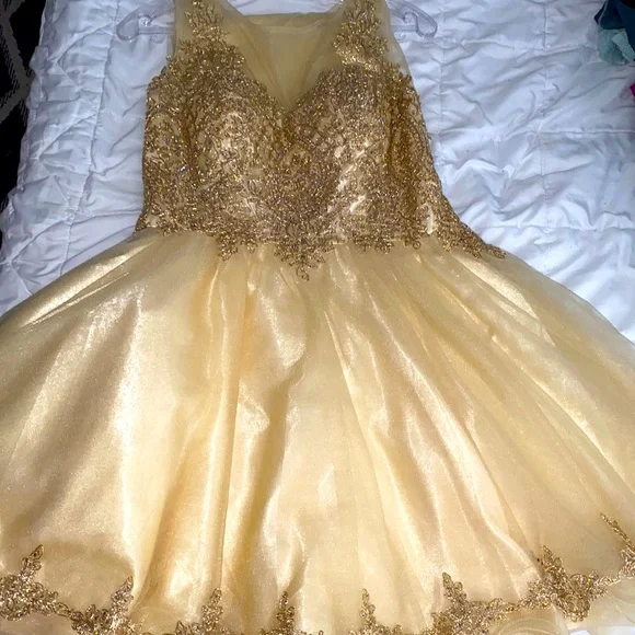 gold dama 15 dresses Dazzle Babe Rhinestone Strapless Bodycon Mini Dress
